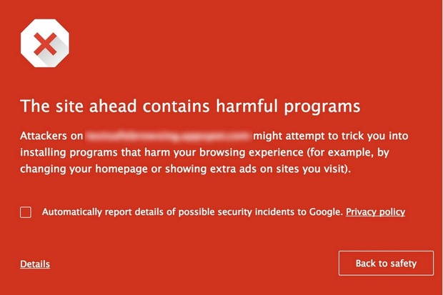 chrome warning