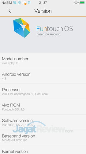 Review Smartphone Android Vivo XPlay 3s: Snapdragon 801 dengan Feature Multimedia Lengkap 2 Vivo X3s - About - Funtouch OS