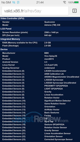 Review Smartphone Android Vivo XPlay 3s: Snapdragon 801 dengan Feature Multimedia Lengkap 5 Vivo X3s - Sensor