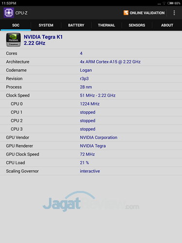 Review Xiaomi Mi Pad: Tablet Android Tegra K1 Kencang! 3 Xiaomi Mi Pad - CPUZ CPU