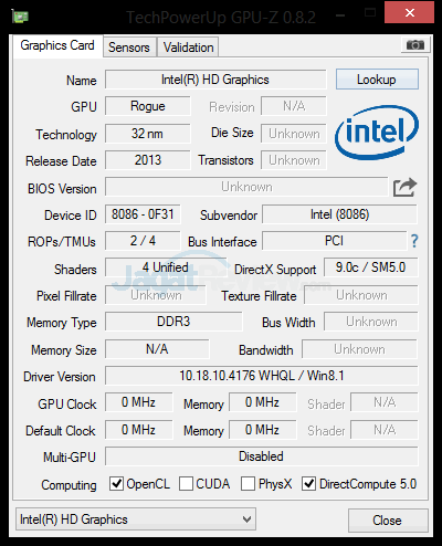 intel compute stick gpuz