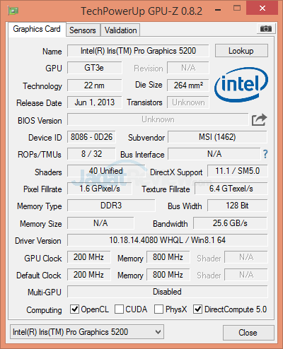 msi gs30 2m shadow gpuz