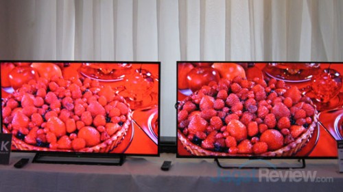 Sony Perkenalkan TV Bravia 4K dengan Desain Paling Tipis di Dunia 6 Inilah hasil perbandingan antara TV Sony 2K (kiri) dan TV Sony 4K (kanan).
