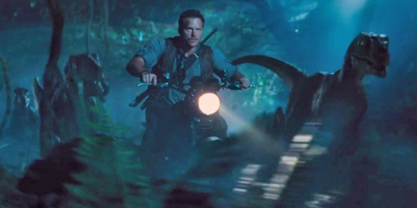 Jurassic World Trailer Chris Pratt Motorcycle Raptor Brighter