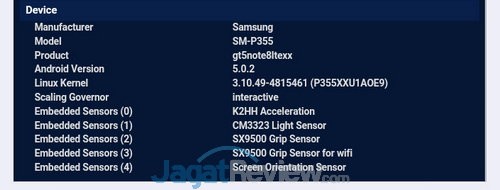 Sensor Galaxy Tab A