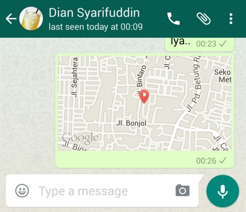 Tips WhatsApp: Mengirim Lokasi GPS 7 WA Forward Lokasi 03