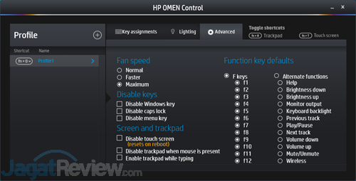 HP Omen 15-5117TX HP Omen Control - Advanced