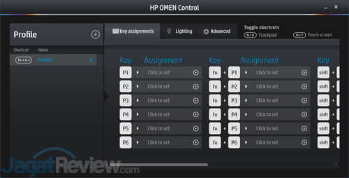 HP Omen 15-5117TX HP Omen Control - Key Assignments