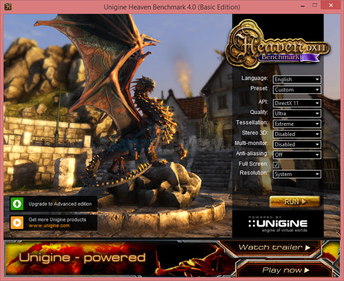 Uji Singkat Performa VGA NVIDIA GeForce GTX 1070 (Notebook) 7 Unigine Heaven 4.0 Setting