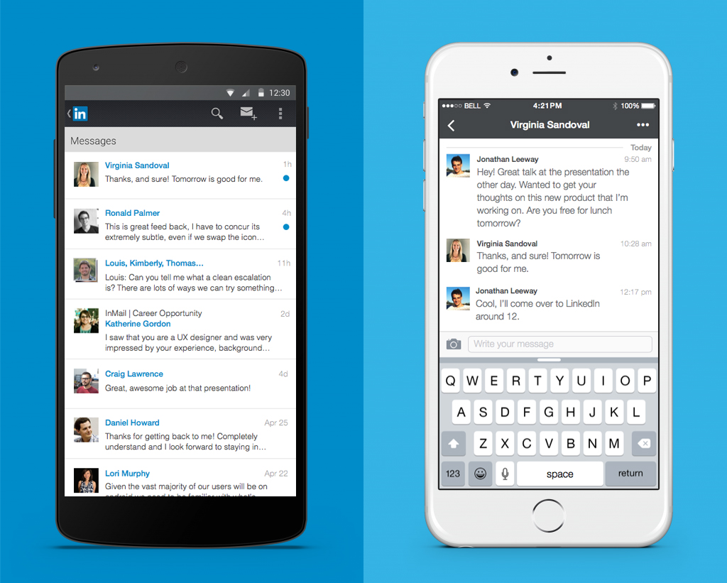 LinkedIn messaging mobile