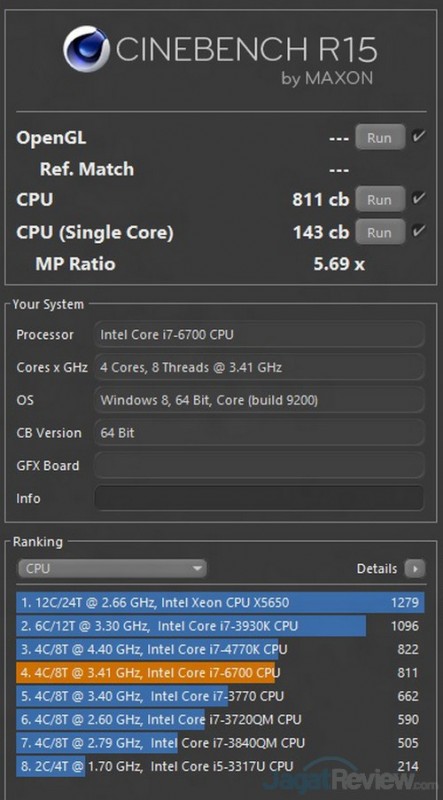 Preview Intel Core i7-6700 pada Asus G11 5 CINEBENCH_R15