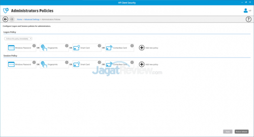 HP 260 G1 DM 10 Advanced Setting - Administrators Policies
