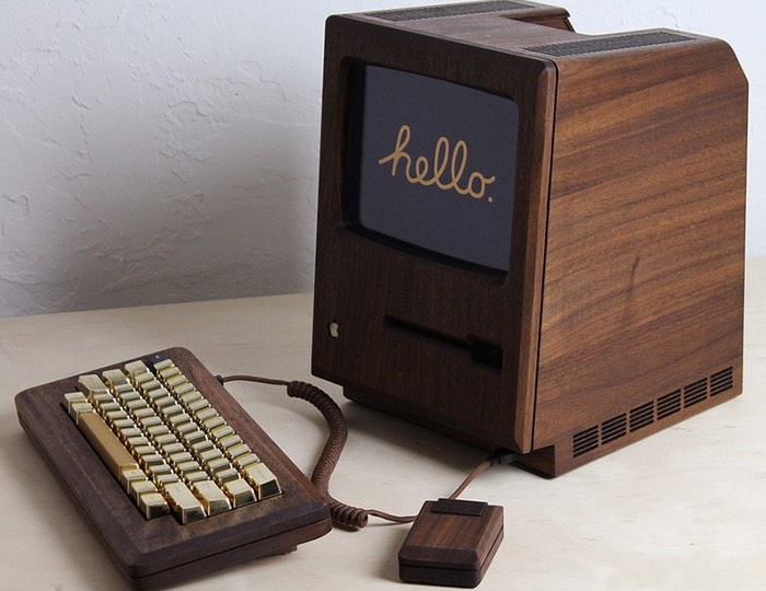 Iconic Apple Mac System Created From Walnut Wood