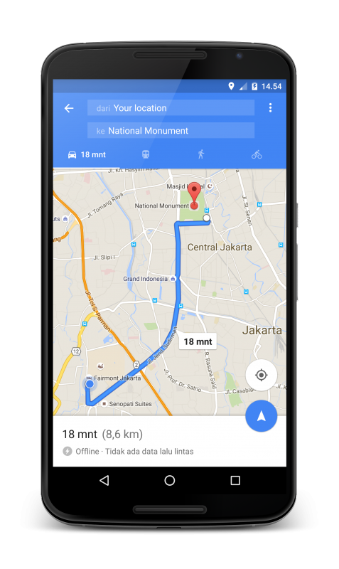 Direct Release: Fitur Offline di Google Maps Kini Tersedia untuk Indonesia 2 Using Offline