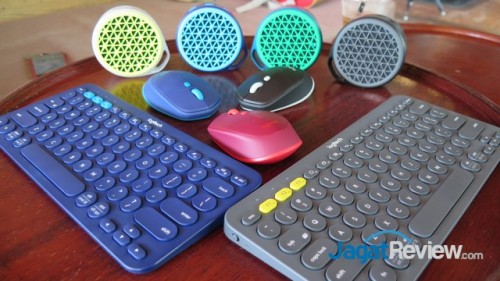 jajaran produk milik Logitech, termasuk di antaranya speaker X50, keyboard K380 dan mouse M337