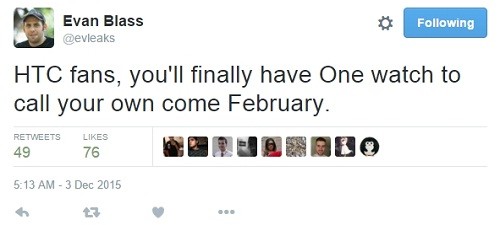 Jam Tangan Pintar HTC Hadir Februari 2016? 1 evleaks