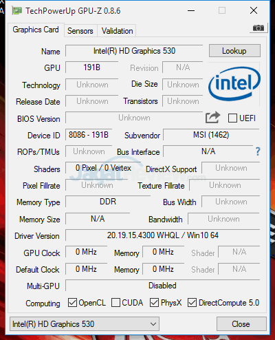Review Notebook Gaming: MSI GE62 6QF Apache Pro 7 MSI GE62 6QF Apache Pro GPUZ 01