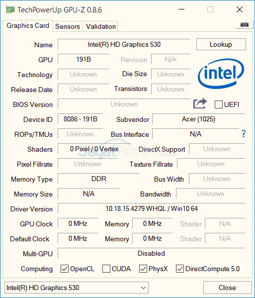 ACER Predator 15 G9-591-70VM GPUZ 02