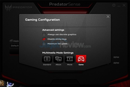 Review Notebook Gaming: Acer Predator 15 (G9-591-70VM) 11 ACER Predator 15 G9-591-70VM PredatorSense Option