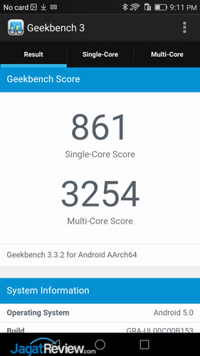 Review Smartphone Android Huawei P8 2 Geekbench