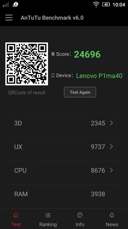 Review Smartphone Android: Lenovo Vibe P1m 1 antutu