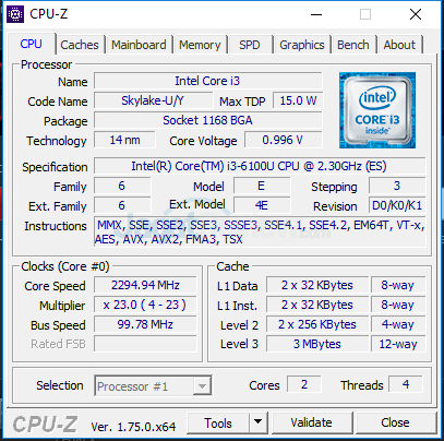 Intel NUC6i3SYK CPUZ 01