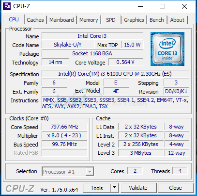 Intel NUC6i3SYK CPUZ 02