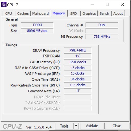 cpu z CPU memory