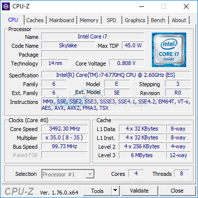 Intel NUC6i7KYK CPUZ 01