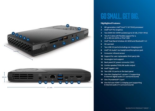 Intel NUC6i7KYK Connectivity