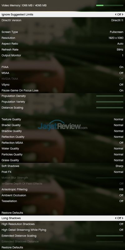 HP Pavilion Gaming 15-ak035tx GTAV Setting Minimum
