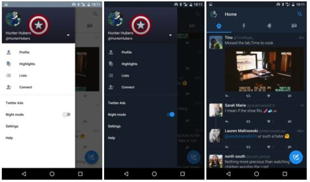 twitter night mode
