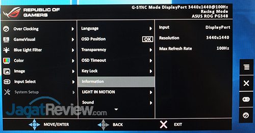 ASUS ROG Swift PG348Q Menu 24