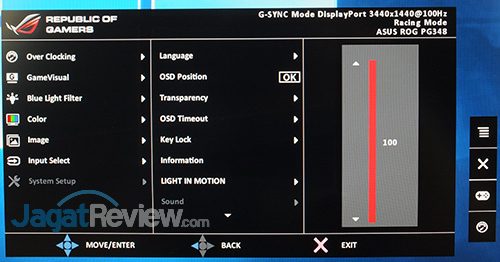 ASUS ROG Swift PG348Q Menu 27