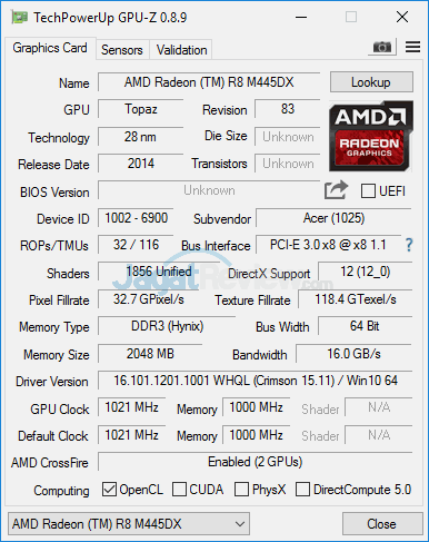 Review Notebook: Acer Aspire E5-553G 6 Acer Aspire E5-553G GPUZ 01