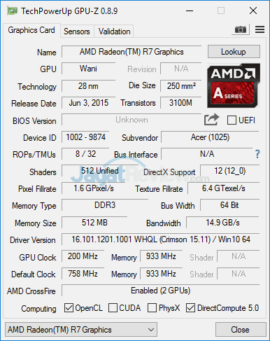 Review Notebook: Acer Aspire E5-553G 7 Acer Aspire E5-553G GPUZ 02