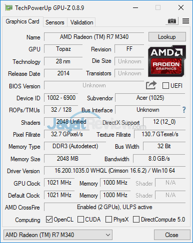 Review Notebook: Acer Aspire E5-553G 8 Acer Aspire E5-553G GPUZ 03 v2