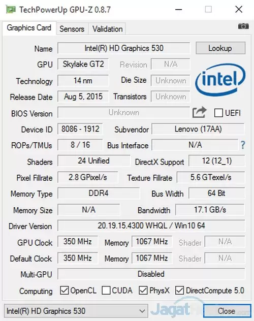 Review Lenovo Ideacentre AIO 700 4 GPUZ Intel