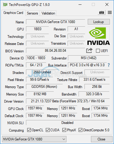 NVIDIA GTX 1080 (Notebook) GPUZ 01