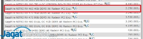 RX 460 harga sapphire rakitan