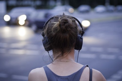 Woman using Headphone