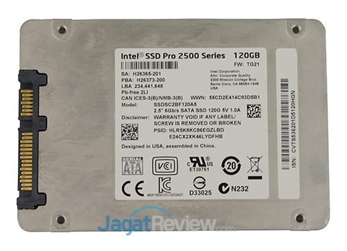 Review SSD Intel Pro 2500 Series 120GB 3 SSD Intel Pro 2500 Series 120GB Tampilan Belakang