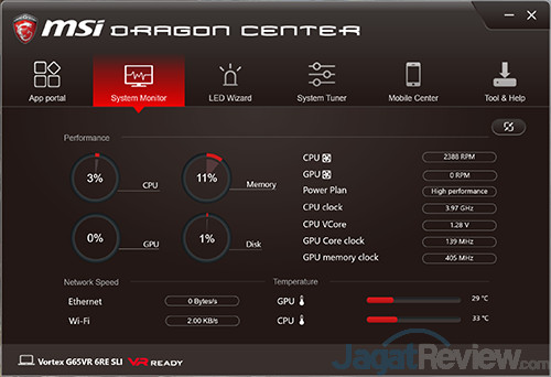 MSI Vortex G65VR 6RE SLI Dragon Center 02