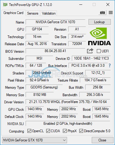 Review Mini PC Desktop: MSI Vortex G65VR 6RE SLI 7 MSI Vortex G65VR 6RE SLI GPUZ (Sport)