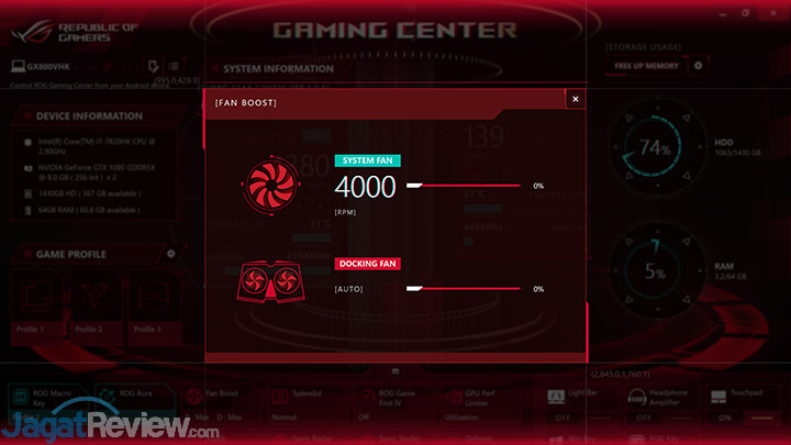 Review Notebook Gaming: ASUS ROG GX800VH 11 ASUS ROG GX800 Gaming Center 21
