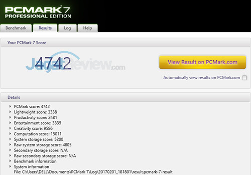 Dell Inspiron 11 3179 PCMark 7 Details Score