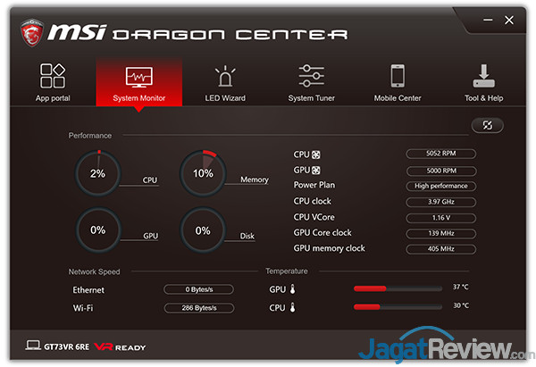 Review Notebook Gaming: MSI GT73VR 6RE Titan 2 MSI GT73VR 6RE Titan Dragon Center 02