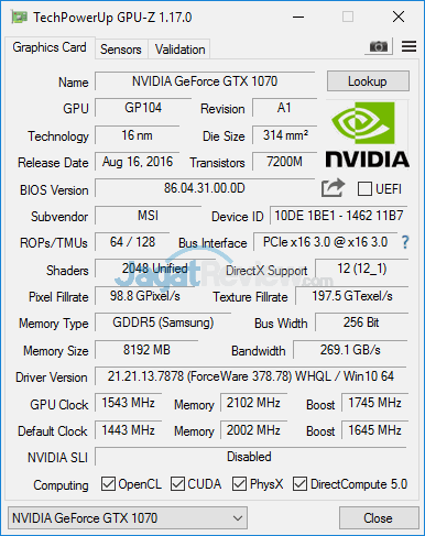 MSI GT73VR 6RE Titan GPUZ 02
