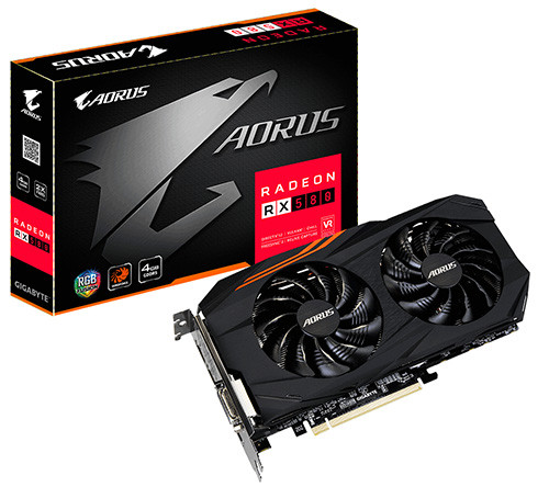 GIGABYTE AORUS RX580 4 GB Gaming 1365 OC 1380 7000