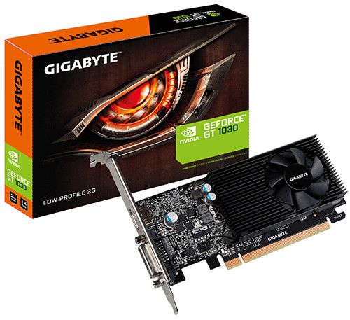 Gigabyte GT 1030 Low Profile 2 GB GDDR5 Gaming 1227 1468 OC 1252 1506 6008